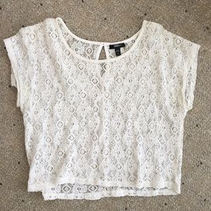 White Lace Crop Top